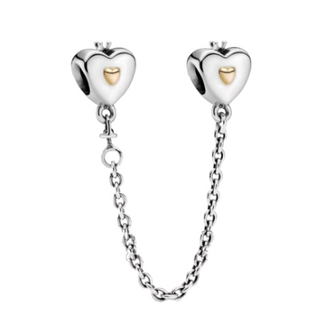 Charm C.S. Corazon plata con corazon oro