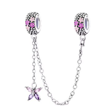 Charm C.S. Mariposa cristal rosa y morado