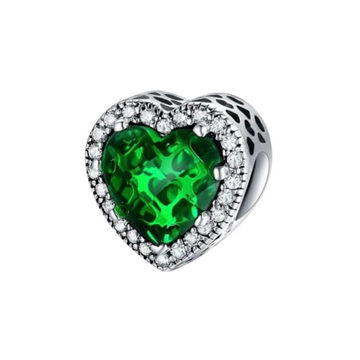 Charm Corazon piedra verde