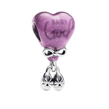 Charm Corazon morado revelacion rosa