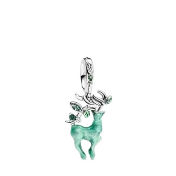 Charm Venado verde con brillos