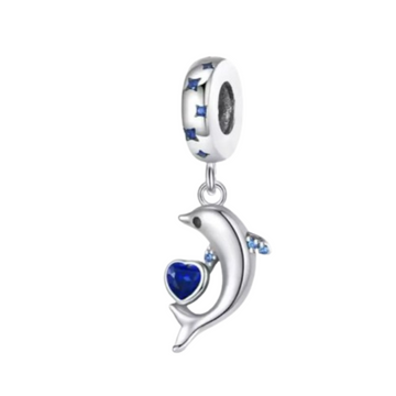 Charm Delfin corazon azul