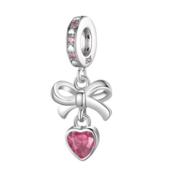 Charm Moño con corazon colgante