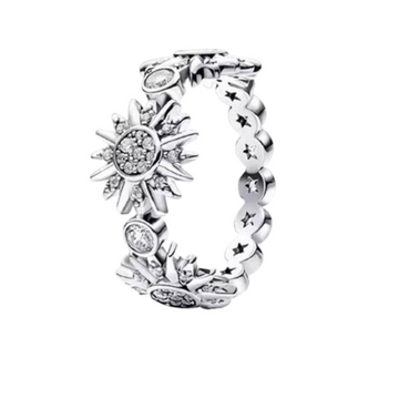 Anillo soles plateado