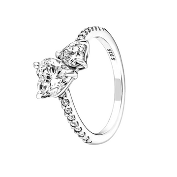 Anillo doble corazon
