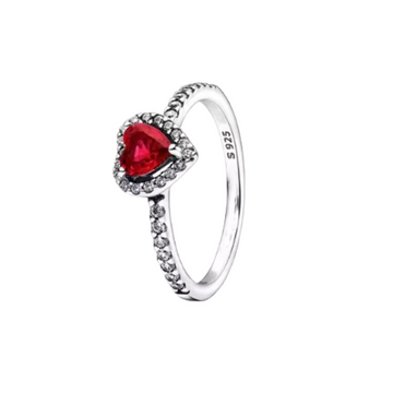 Anillo corazon rojo