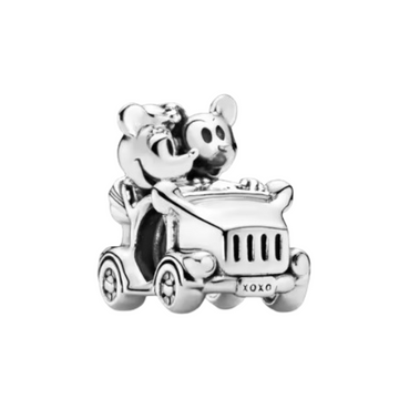 Charm Coche plata Mickey y Minnie