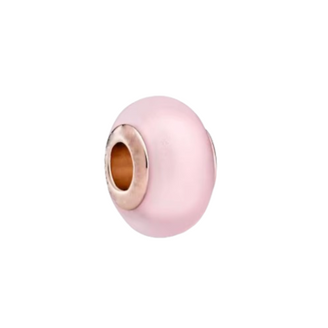 Charm Murano rosa mate