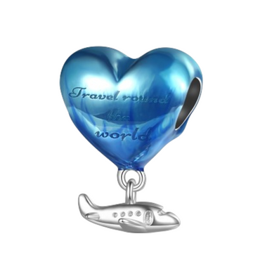 Charm Corazon avion colgante