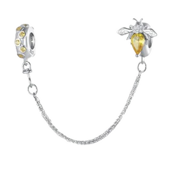 Charm C.S. Abeja ojos piedra naranja
