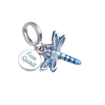 Charm Libelula azul espíritu libre