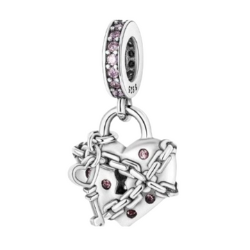 Charm Corazon encadenado plata
