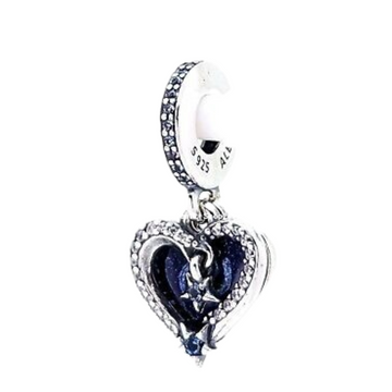 Charm Corazon estrella azul