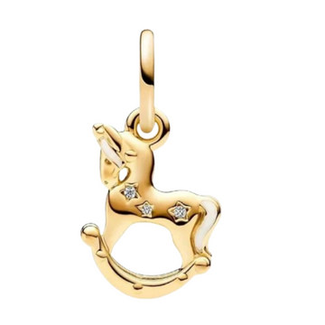 Charm Caballito de palo dorado