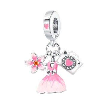 Charm Vestido flor y camara