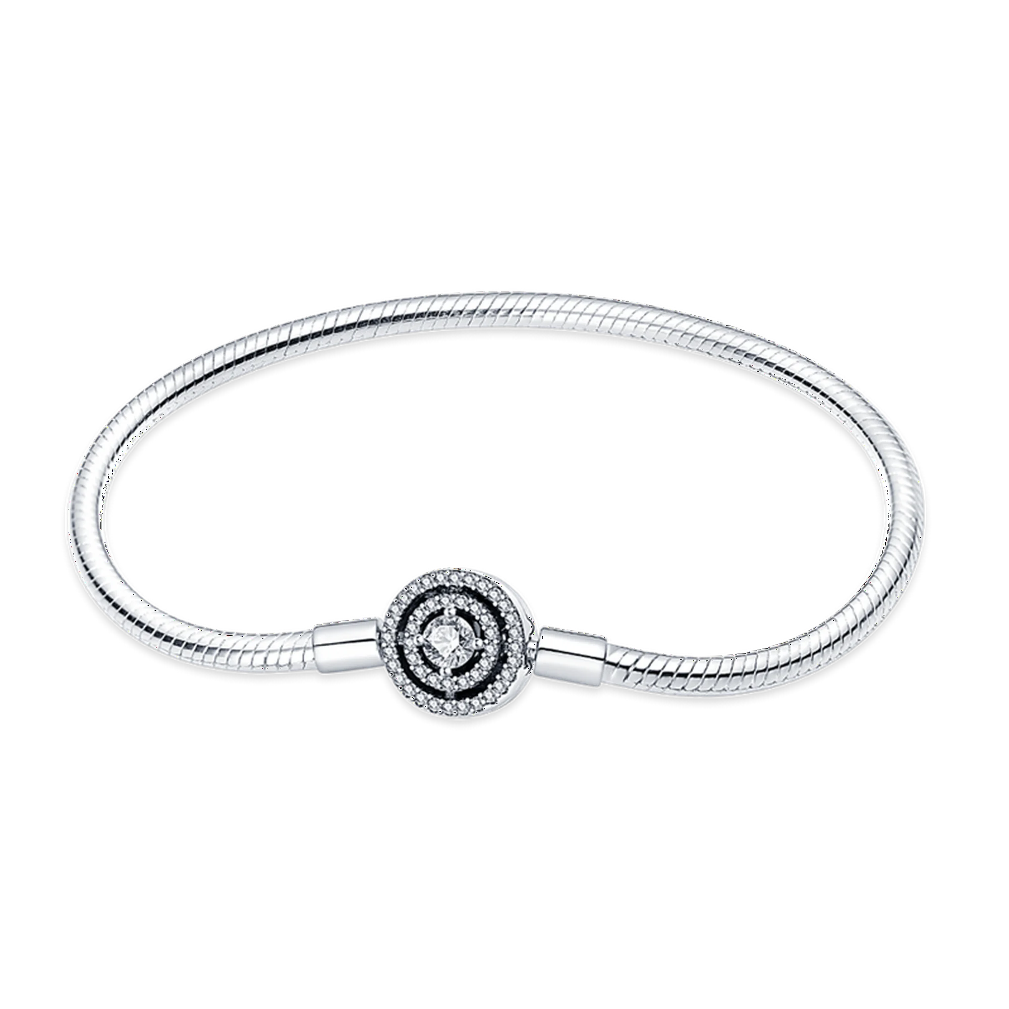 Brazalete piedra blanca circulos brillosos