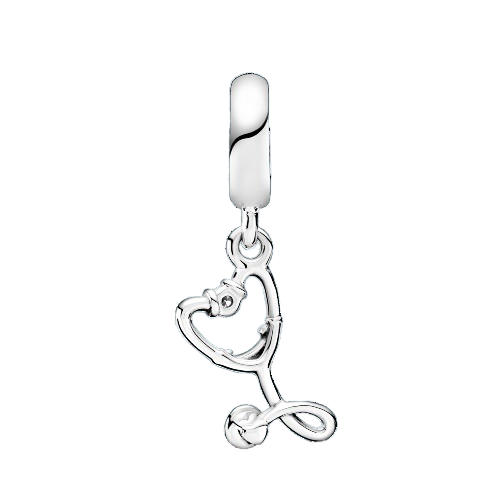 Charm colgante de Estetoscopio en forma de corazón