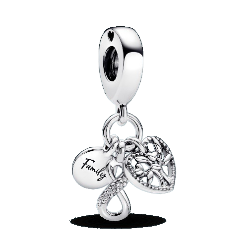 Charm Colgante de familia triple Infinito