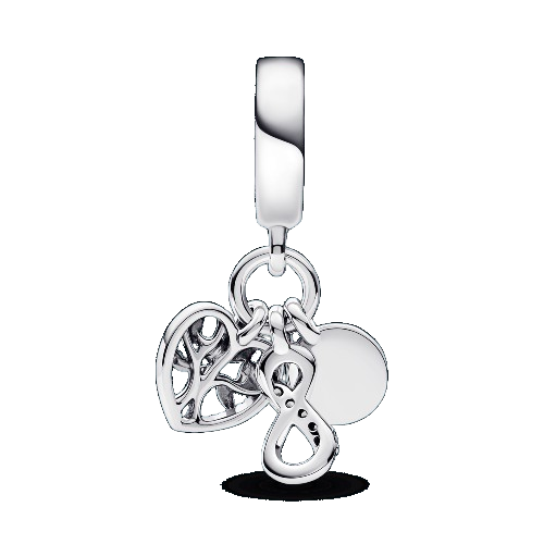 Charm Colgante de familia triple Infinito