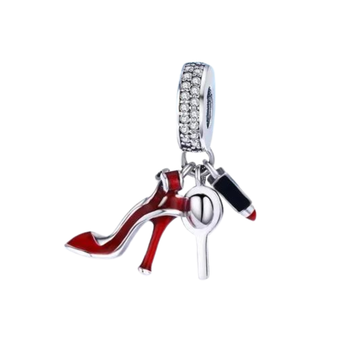 Charn Tacon rojo, labial y espejo