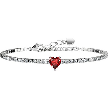 Brazalate corazon rojo con brillos