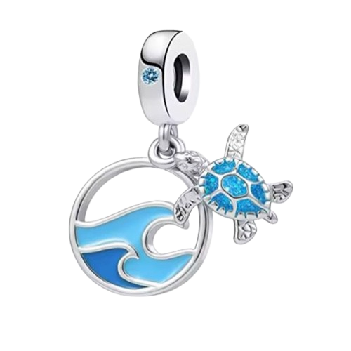 Charm Circulo mar y tortuga azul