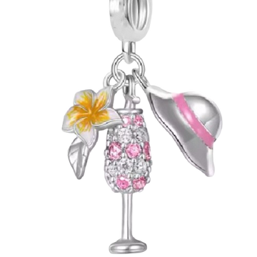 Charm Copa sombrero y flor
