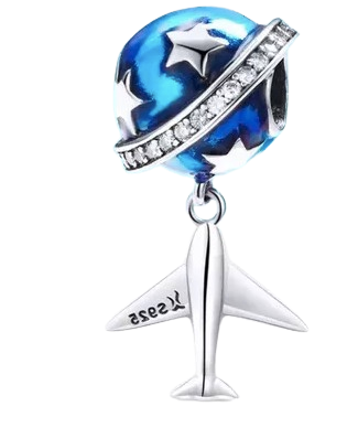 Charm Mundo con estrellas y avion