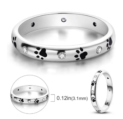 Anillo Huellas De Perrito