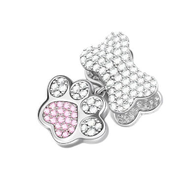 Charm Huella Con Diamantes