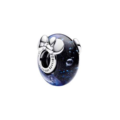 Charm Cristal de Murano Azul Mickey Mouse & Minnie Mouse de Disney