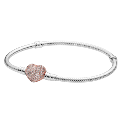 Brazalete Corazon Rosado Adiamantado