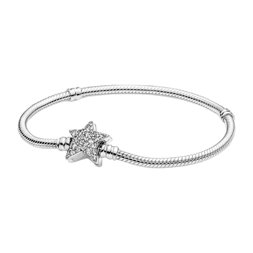 Pulsera Pandora Moments Cadena de Serpiente con cierre de Estrella Asimétrica