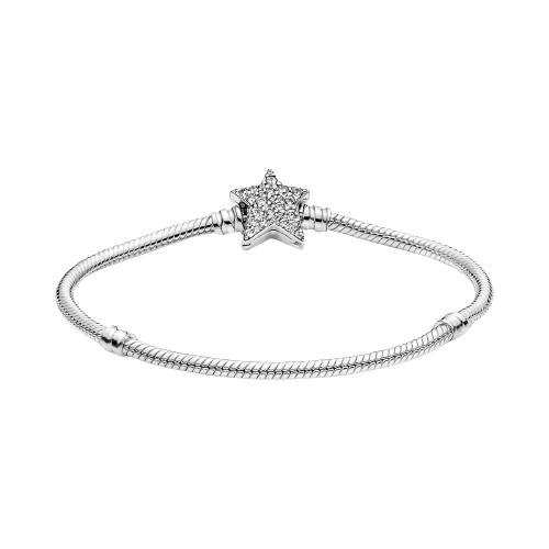 Pulsera Pandora Moments Cadena de Serpiente con cierre de Estrella Asimétrica