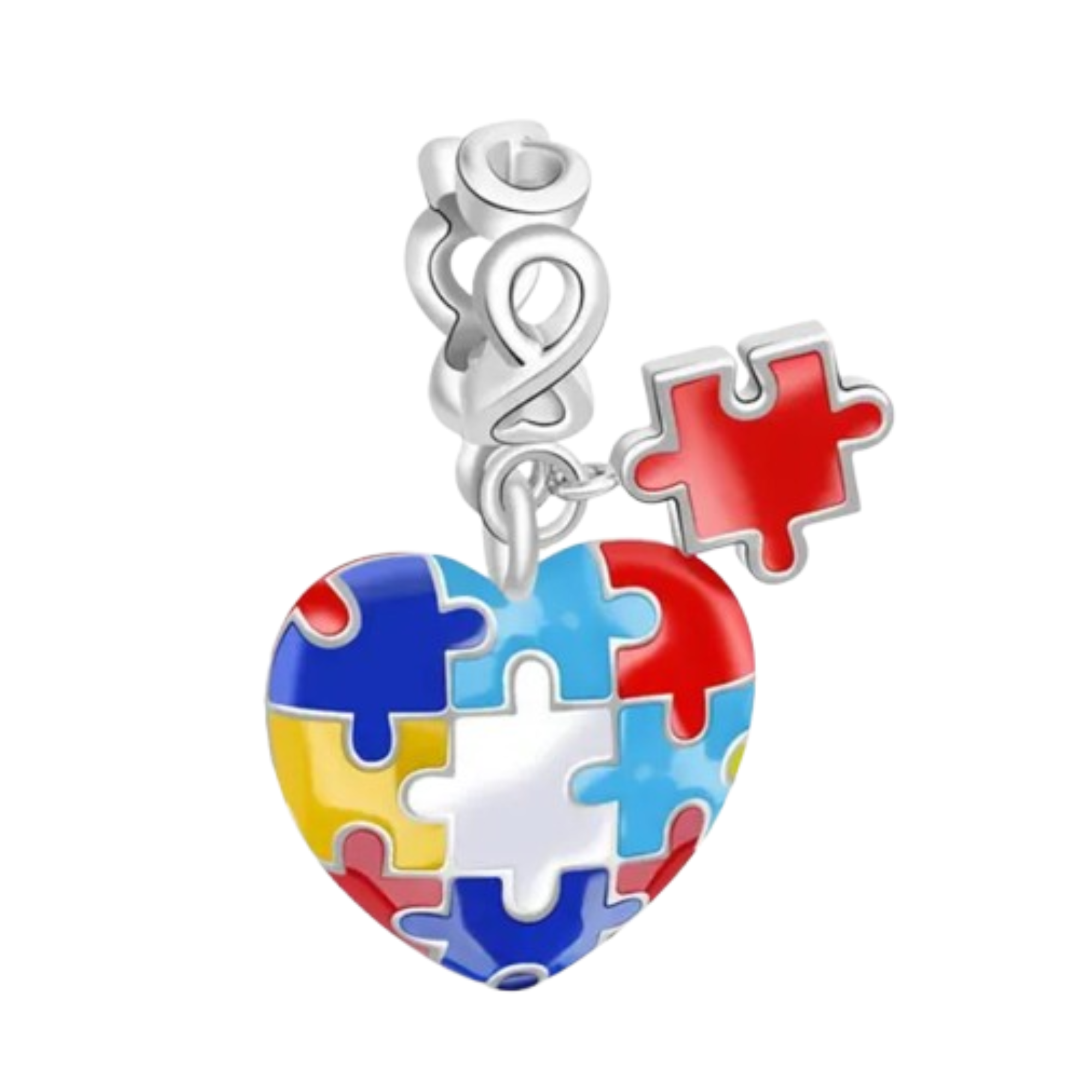 Charm Corazon rompecabezas colgante