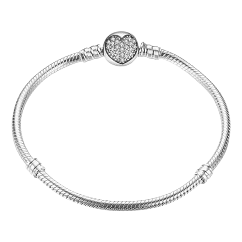 Brazalete Corazon Con Diamantes Bolita