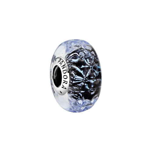 Charm Océano Ondulante De Cristal Murano Azul Oscuro