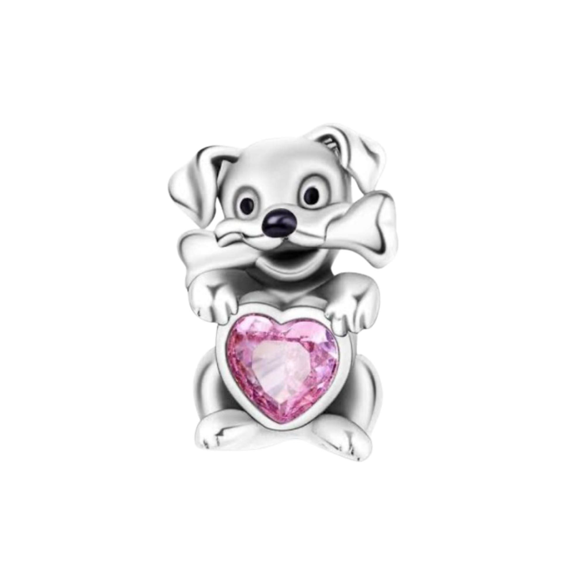 Charm Perro corazon rosa