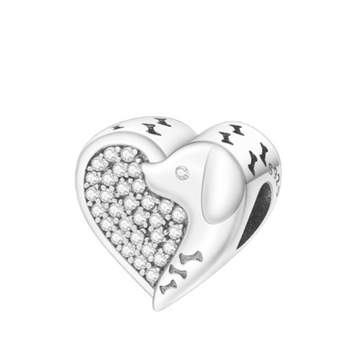 Charm Corazon perro brillos