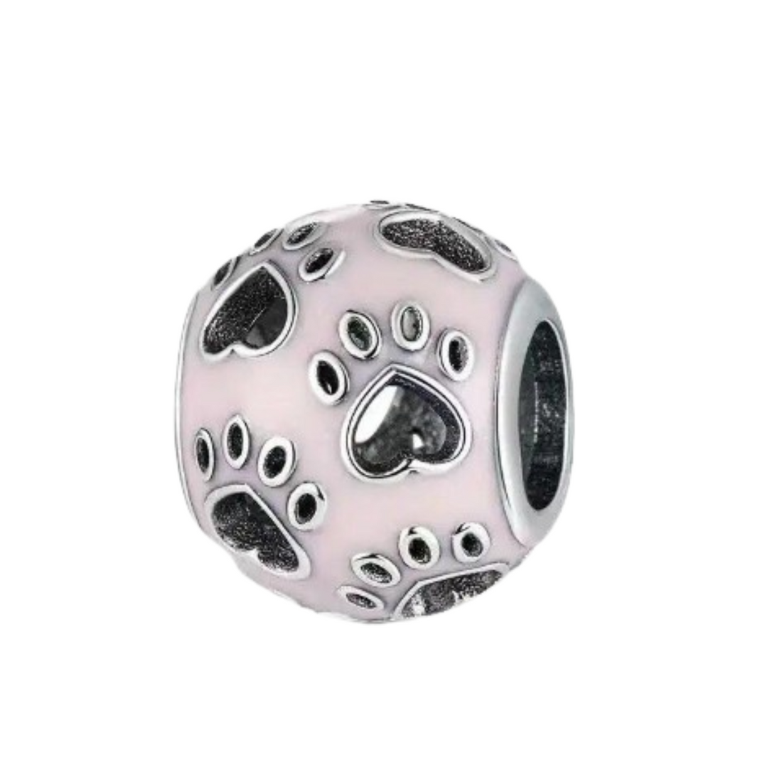 Charm Abalorio rosa huellas - FELIX Brazaletes y charms