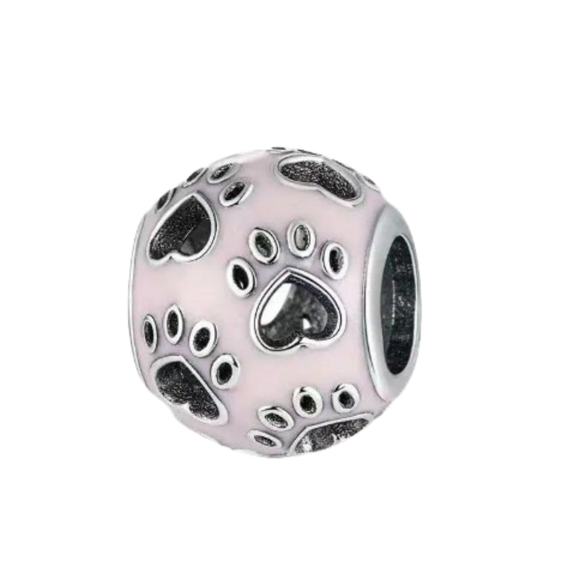 Charm Abalorio rosa huellas - FELIX Brazaletes y charms