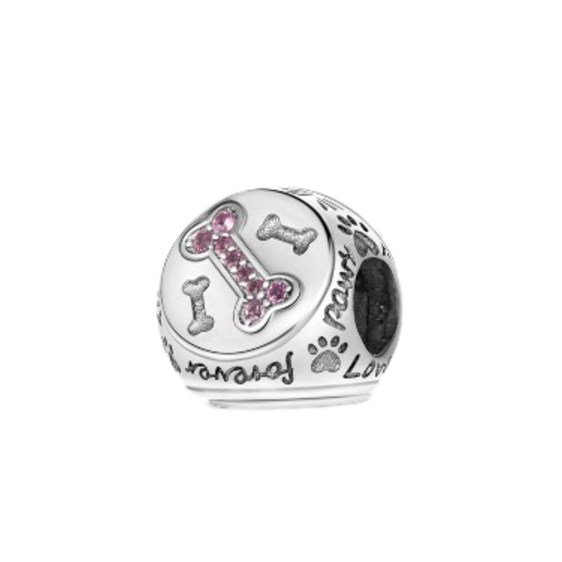 Charm Abalorio huella hueso corazon - FELIX Brazaletes y charms