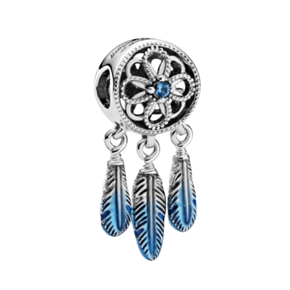 Charm Atrapasuenos plumas azul - FELIX Brazaletes y charms