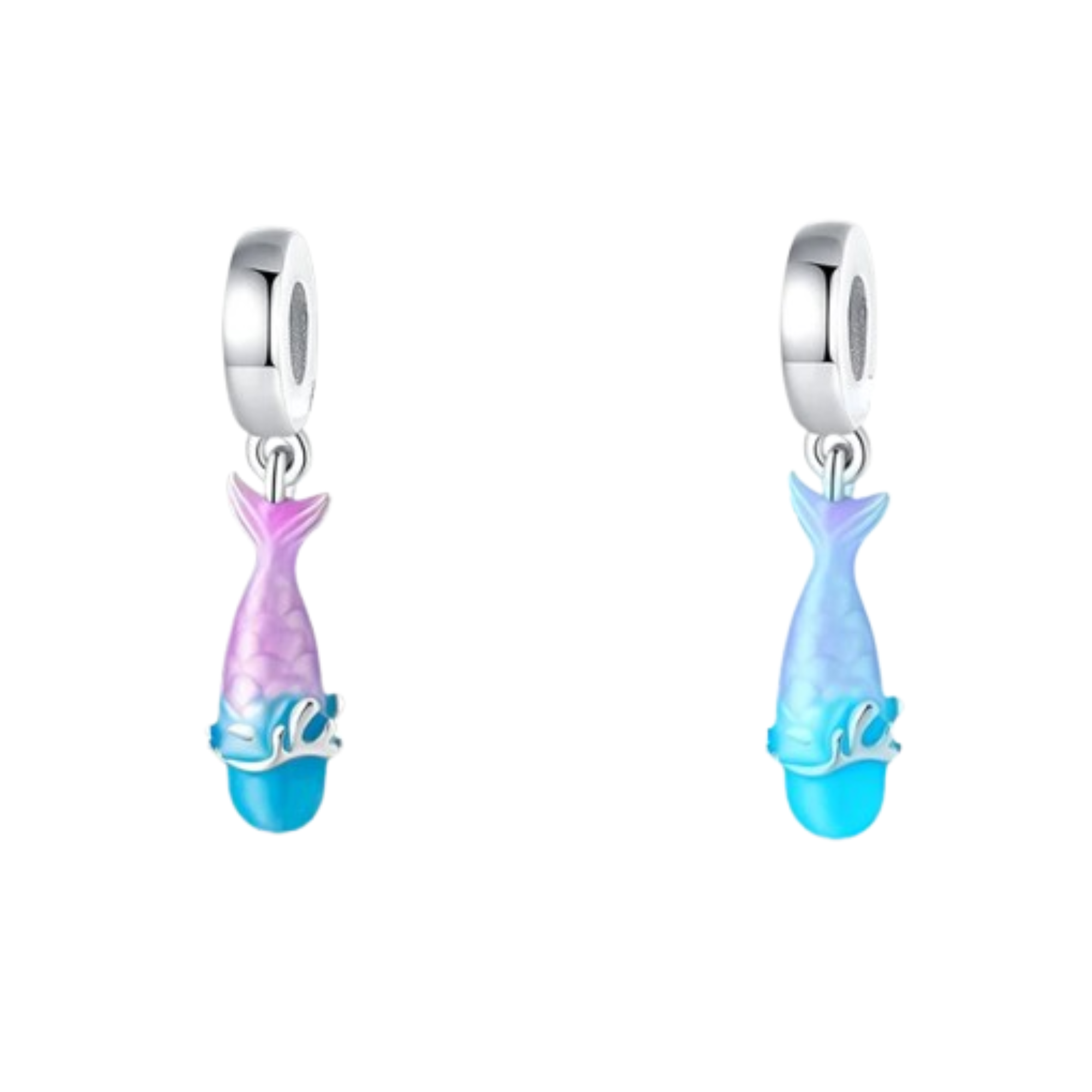 Charm Cola sirena morada y azul