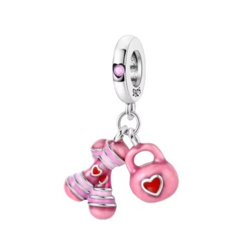 Charm Pesas y pesa rusa rosa
