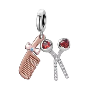 Charm Peine rosa y tijeras
