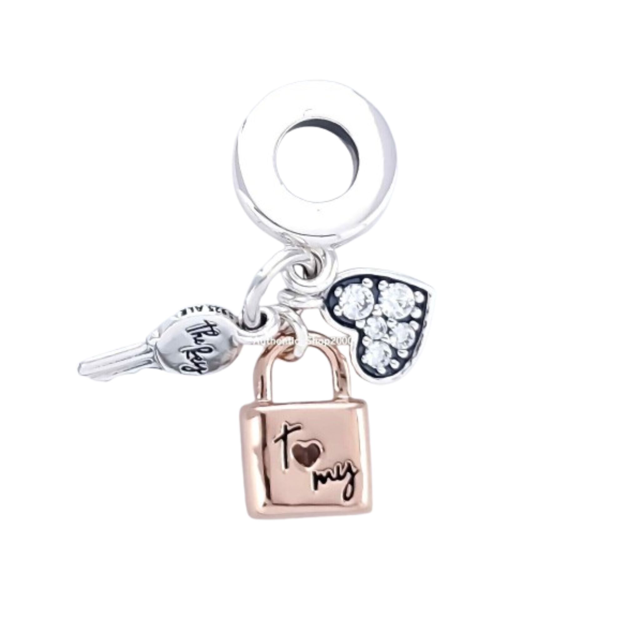 Charm Kit candado llave y corazon
