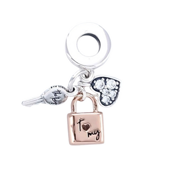 Charm Kit candado llave y corazon