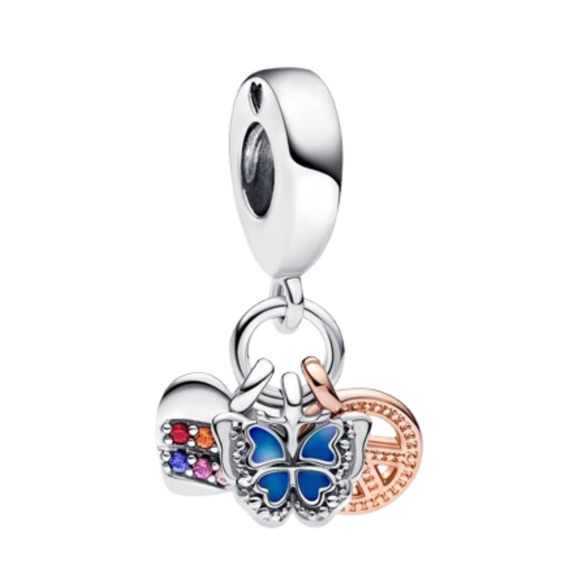 Charm Corazon mariposa y signo hippie