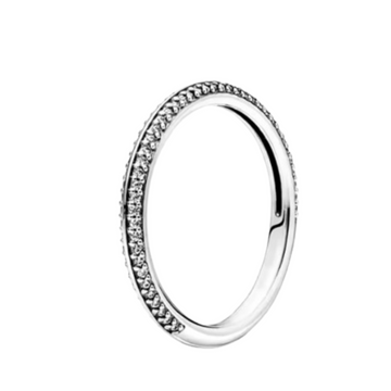 Anillo plata liso de piedras
